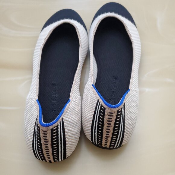 Rothy’s The Tuxedo Square Toe Color-block Flat Slip On Shoe Size 9.5 - Picture 6 of 14